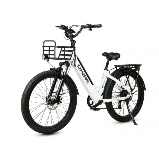 دوچرخه برقی شهری Samebike RS-A01 Plus با کمک‌فنر جلو و طراحی بدون میله وسط