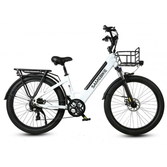 دوچرخه برقی شهری Samebike RS-A01 Plus با کمک‌فنر جلو و طراحی بدون میله وسط