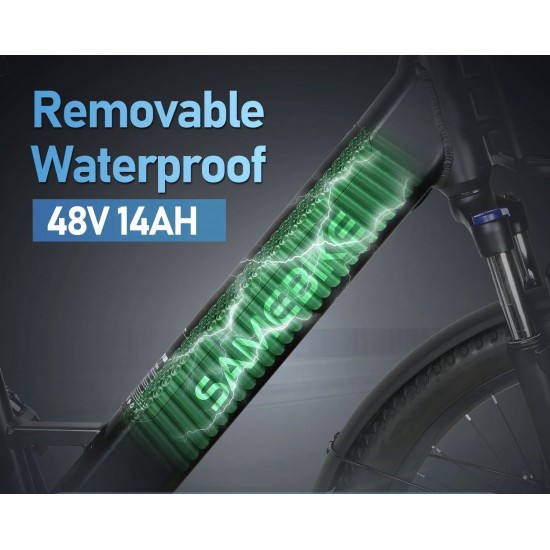 دوچرخه برقی شهری Samebike RS-A01 Plus با کمک‌فنر جلو و طراحی بدون میله وسط